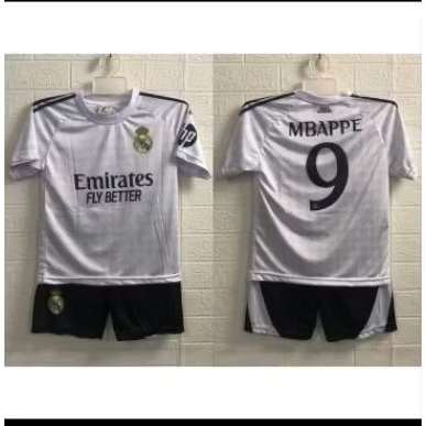 setelan baju jersey anak club bola warna putih printing terbaru