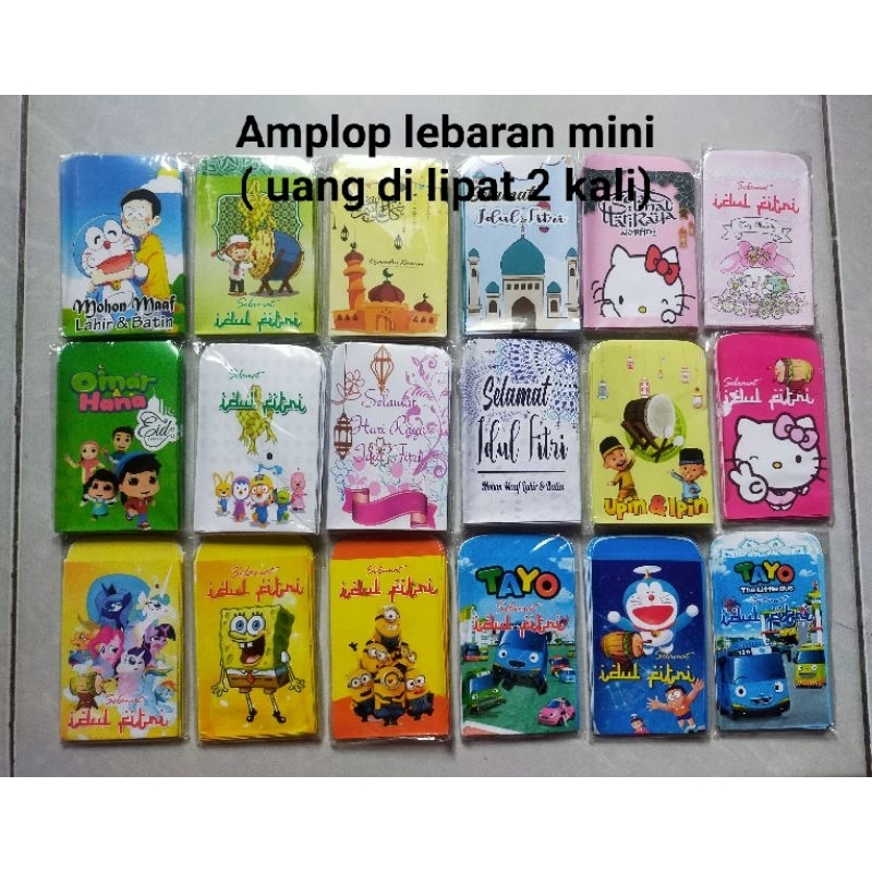 

Amplop lebaran mini atau uang di lipat 2 kali, 1 pak isi 10 Amplop , Rp 15000 dapat 10 pqk