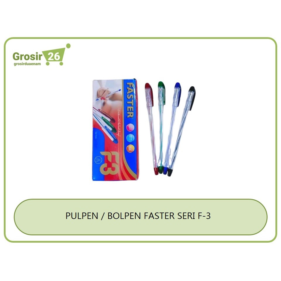

(1 box) pulpen / bolpen / pena / pen faster seri f-3 tinta hitam