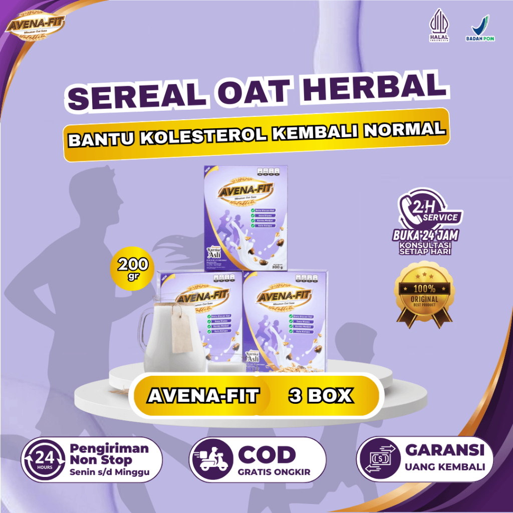 

3 Box Avenafit - Membantu Mengatasi Resiko Stroke, Diabetes Dan Hipertensi