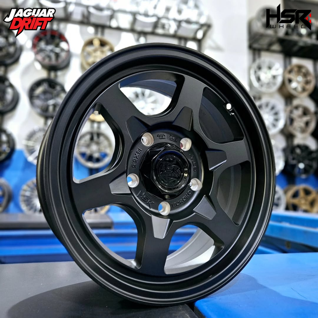 Velg Mobil Ring 16 Pcd 5x139,7 Pelek Hsr STY R16 lebar 6,5 Lubang 5 Pnp Taft, Escudo Warna Hitam - T