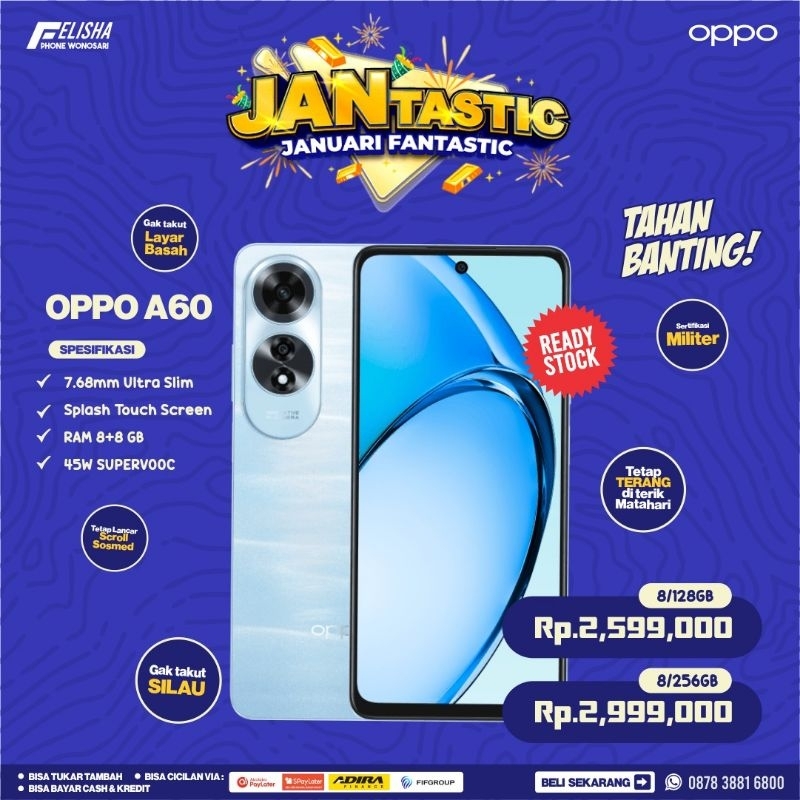 OPPO A60 RAM 8+8/256 Ram 8+8/128