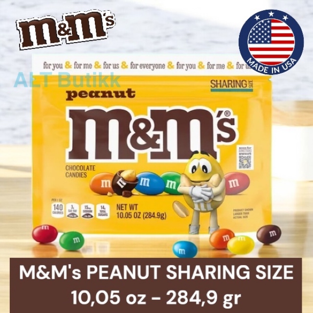 

M&M'S PEANUT SHARING SIZE 10,05 OZ | MILK CHOCOLATE CANDIES 284,9 gr | MNM M&M USA