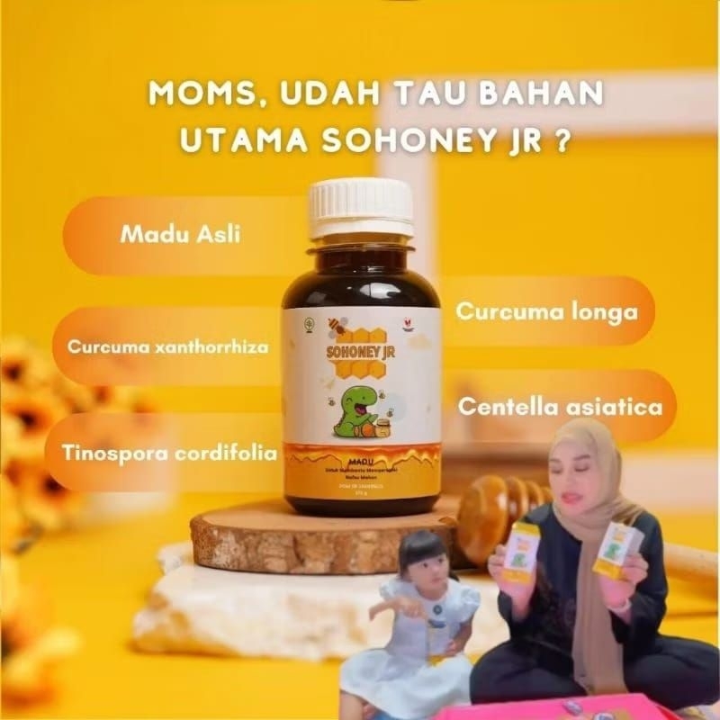 

Sohoney Jr - Multivitamin Penambah Nafsu Makan Anak Paket 1Box- Madu Original