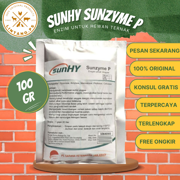 Sunzyme P 100gr - Untuk Unggas - Enzim Untuk Hewan Ternak - Sunshy Enzim