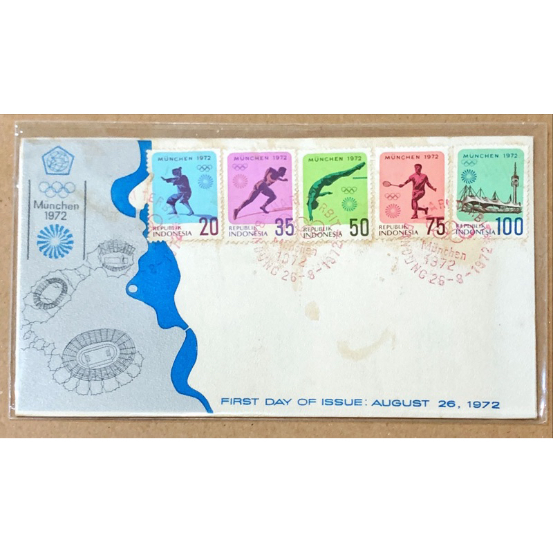 

PRANGKO INDONESIA 1972 SHP OLIMPIADE KE XX MUENCHEN MINT.