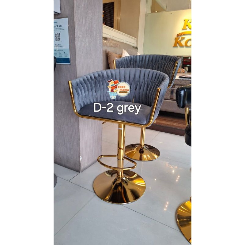 Kursi Bar Stainless Gold - Kursi Bar Hidrolik - Kursi Bar Beludru Jok Busa