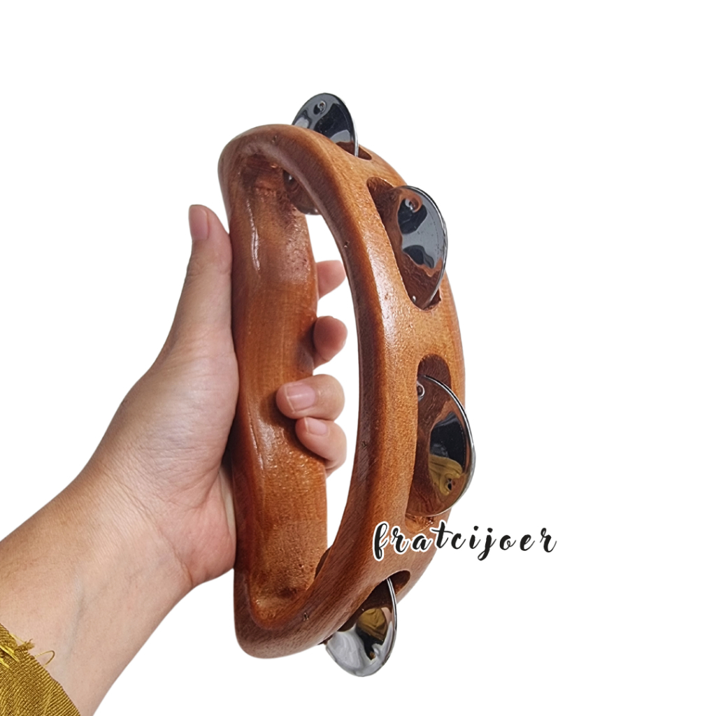 Alat Musik Tamborin Kayu 4 Sabit Kecrekan Tambourine Tamborine