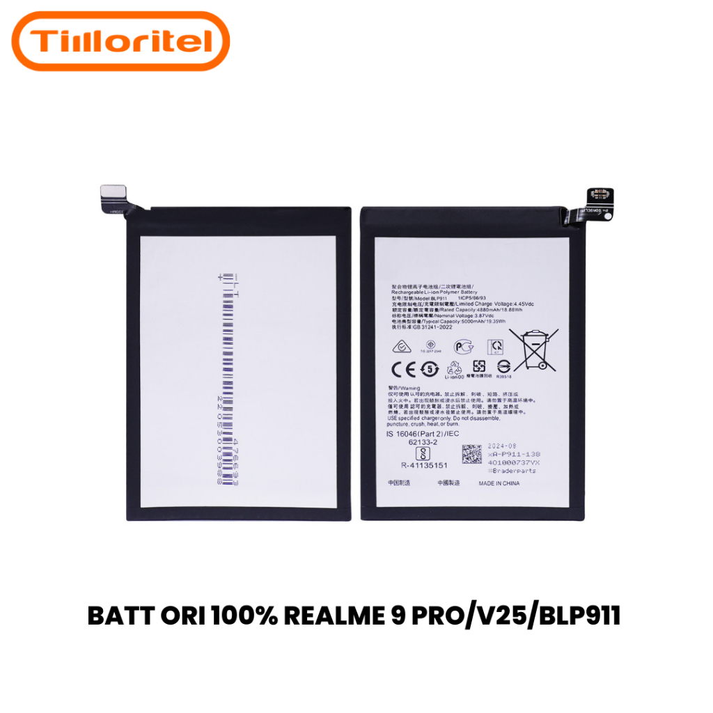 BATTRE BATERAI ORI REALME 9 PRO / V25/BLP911 BERGARANSI