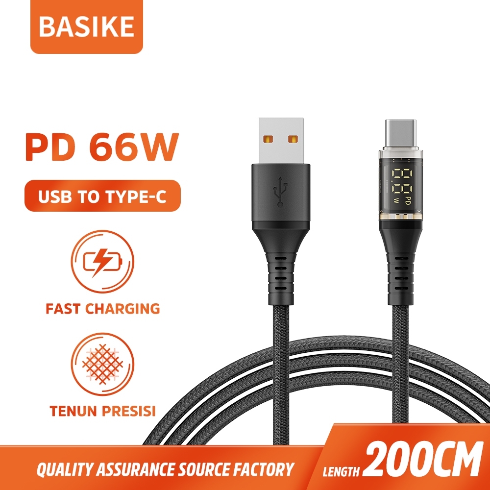 BASIKE Kabel Charger Fast Charging CT37 MFi+PD 66W Fast Charging Type-C to Lightning /Type-C Nilon A