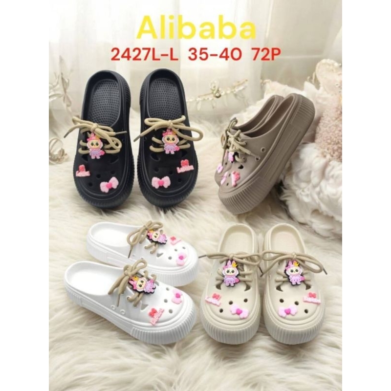 SANDAL SEPATU LABUBU Women Shoes With Flat Sole Trendy Platform ALIBABA 2427L