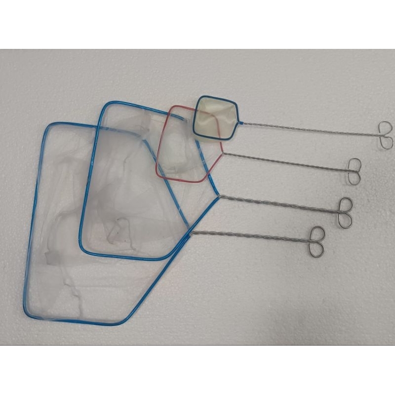 jaring ikan serok ikan hias gagang besi ukuran kecil sedang besar