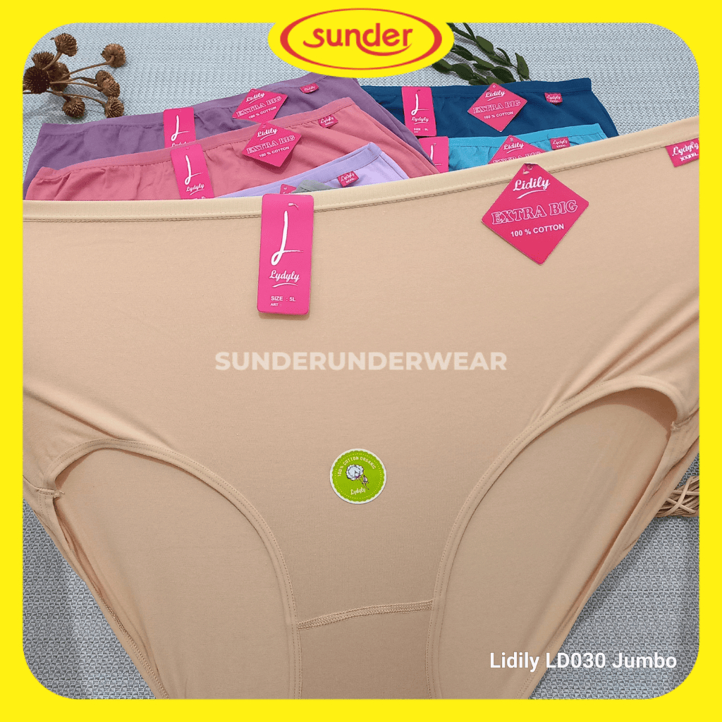 ISI 3 CD Lydyly Jumbo LD030 4L 5L Celana Dalam Wanita Gemuk XXXL XXXXL XXL Katun Polos Big Size Maxi