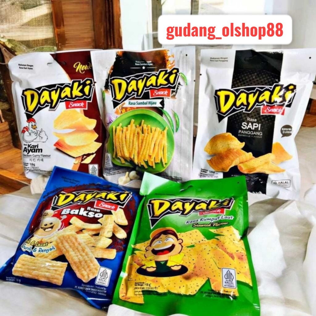 

[GOS] DAYAKI SNACK 5 RASA / 1 Pack isi 10 Pcs RUMPUT LAUT SAPI PANGGANG KARI AYAM BAKSO SAMBAL HIJAU ENAK RENYAH DAN MURAH