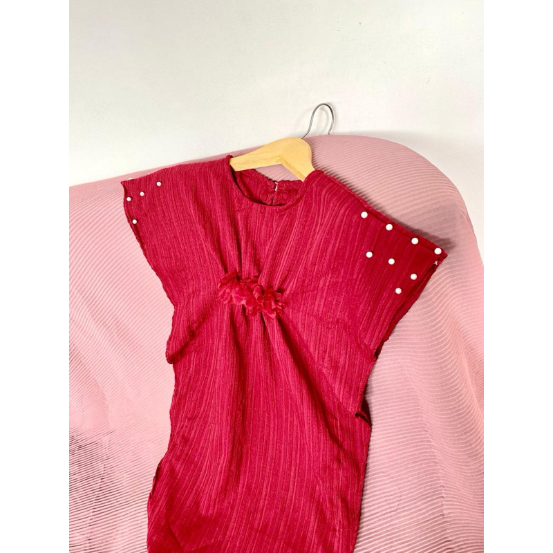 kaftan lady crush motif bungan dan mutiara,kaftan ibu dan anak,kaftan couple,baju lebaran