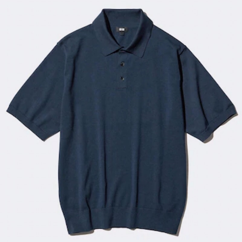 UNIQLO Men Washable Knitted Polo Shirt Kaos Sweater Rajut Pria