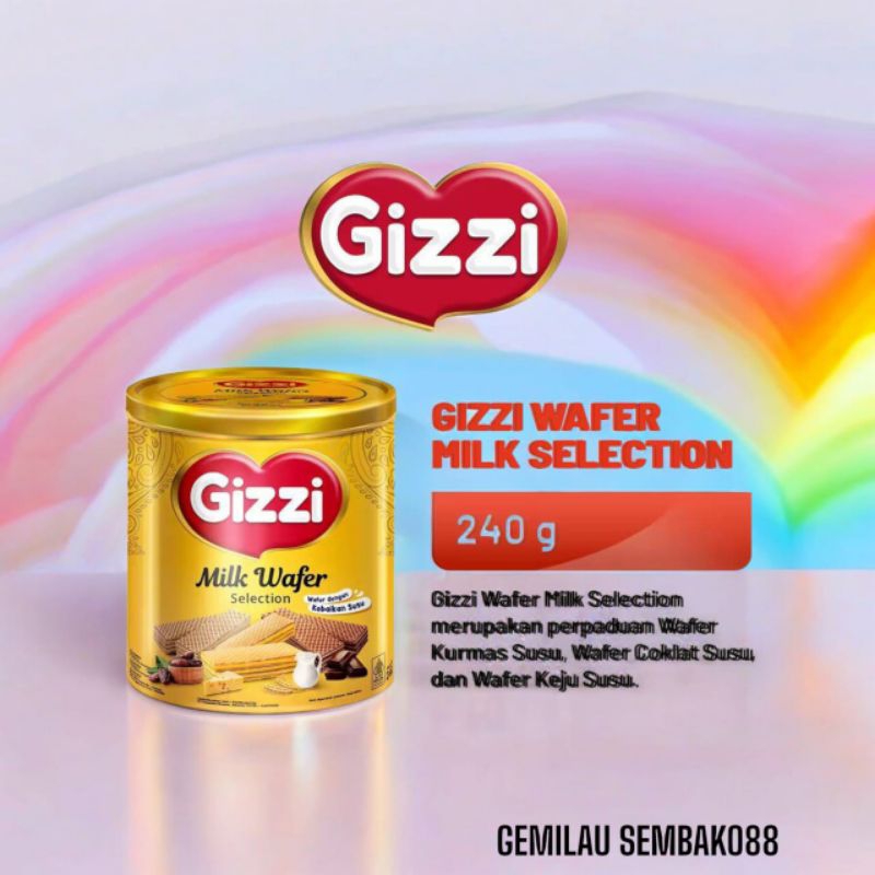 

GIZZI MILK WAFER SELECTION 240 GRAM / BISKUIT / KUE LEBARAN