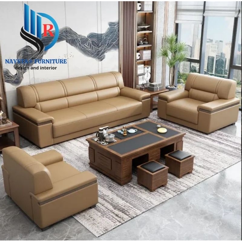 sofa kulit model 311 bahan kulit premium