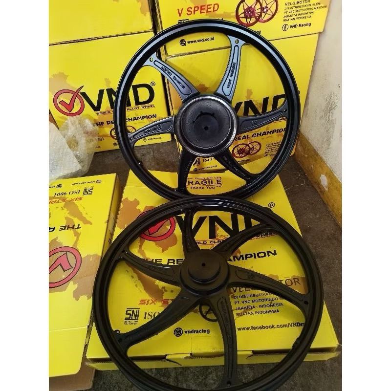 Velg racing VND Six Star 140x17 & 160x17 - Jupiter Z/ Jupiter Mx Old/ Vega ZR/ F1ZR Black Velg VND S