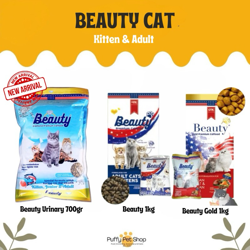 [PAKAN KUCING] Pakan kucing Kitten & Adult Beauty Premium, Gold, dan Diamond