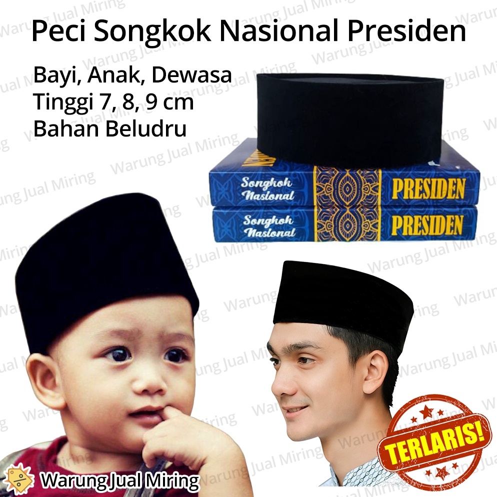 Lagi PECI ANAK Hitam Polos Songkok Kopiah SD SMP TK Bayi Balita Remaja Tanggung Laki Muslim Sekolah 