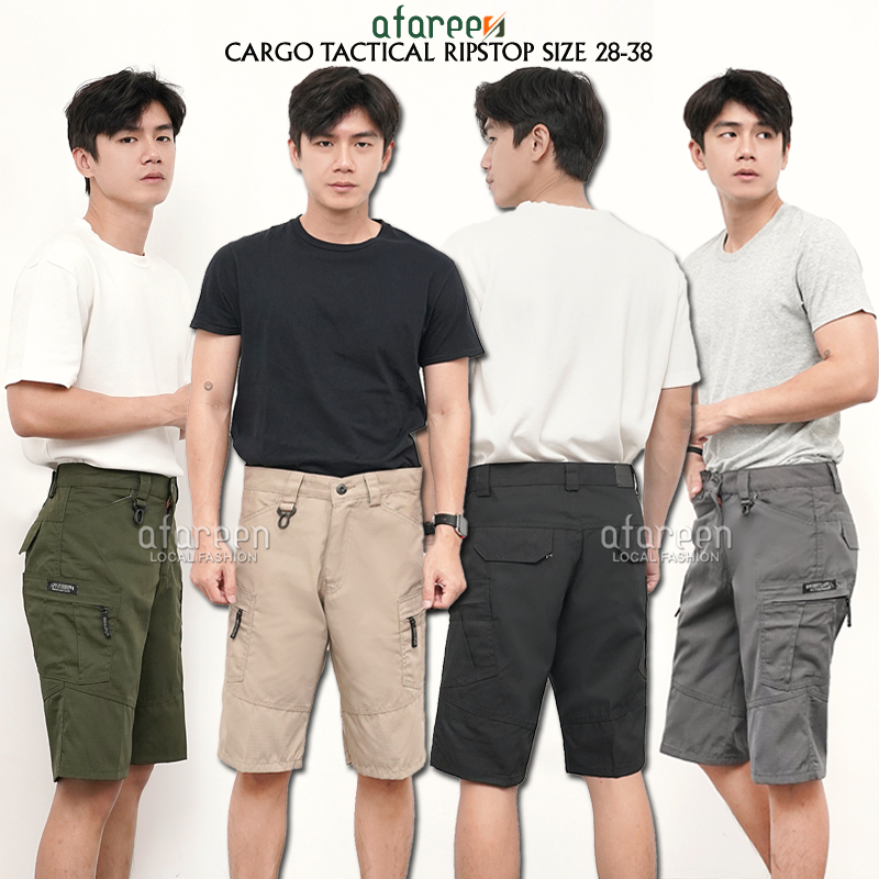 Cargo Pendek Tactical Ripstop Premium / Celana Chino Pendek Ripstop Pdl Size 28-38