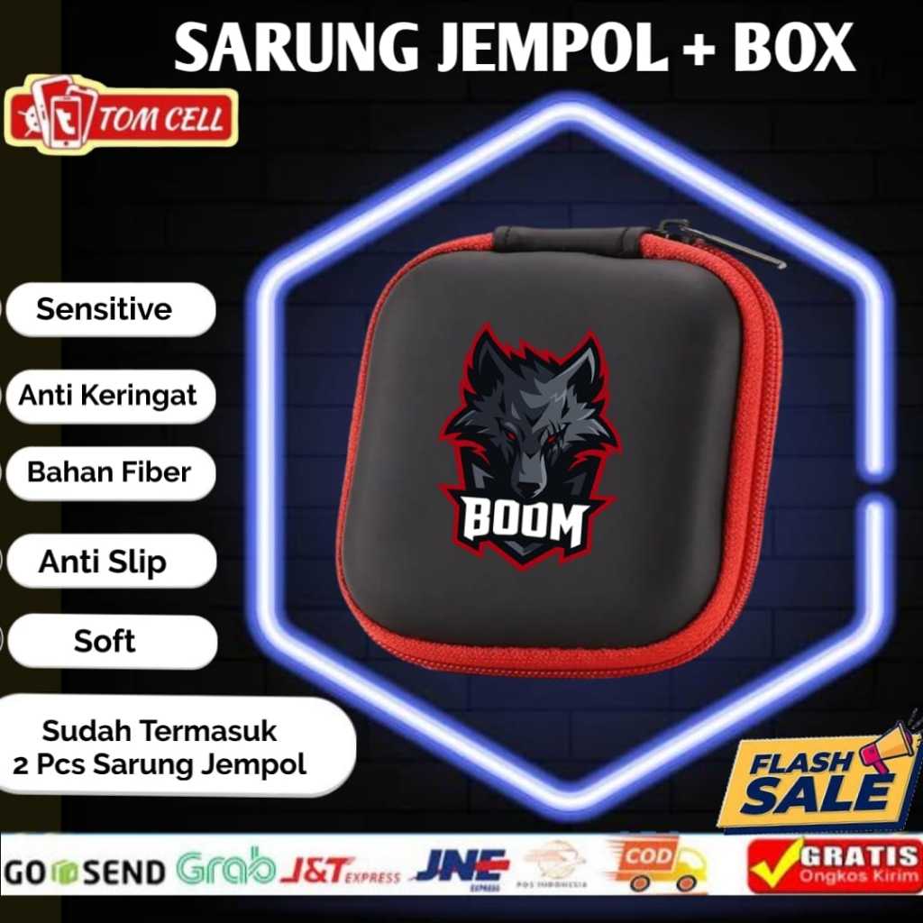 SARUNG JEMPOL GAME 1 SET BOX + SARUNG JEMPOL FF ML / EVOS RRQ ONIC BIGETRON ESPORT ANTI SLEVEE SARUN