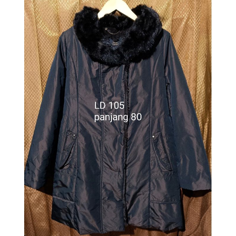 jaket bulu rubah long coat bulu rubah long coat bulu coklat long coat winter waterproof long coat bu