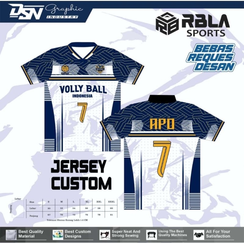 jersey/baju voly full printing custom