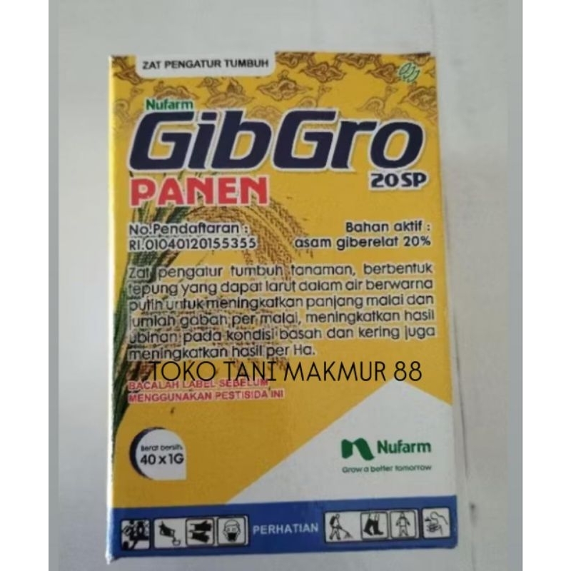 Gibgro panen ( 40 bungkus ) 1 kotak GIBGRO PANEN 20 SP zat pengatur tumbuh gibro panen 1 gram nufarm