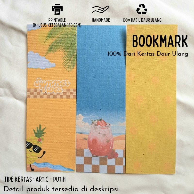 

Pembatas Buku/Bookmark dari Kertas Daur Ulang - Summer Set