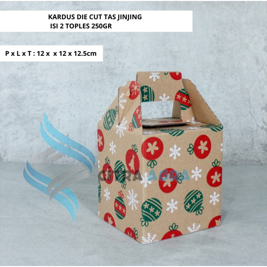Gable Box 2 Toples 250 gr Dus Jinjing Ukuran 12 x 12 x 12.5 CmKardus Packaging Cookies Hampers Kue k