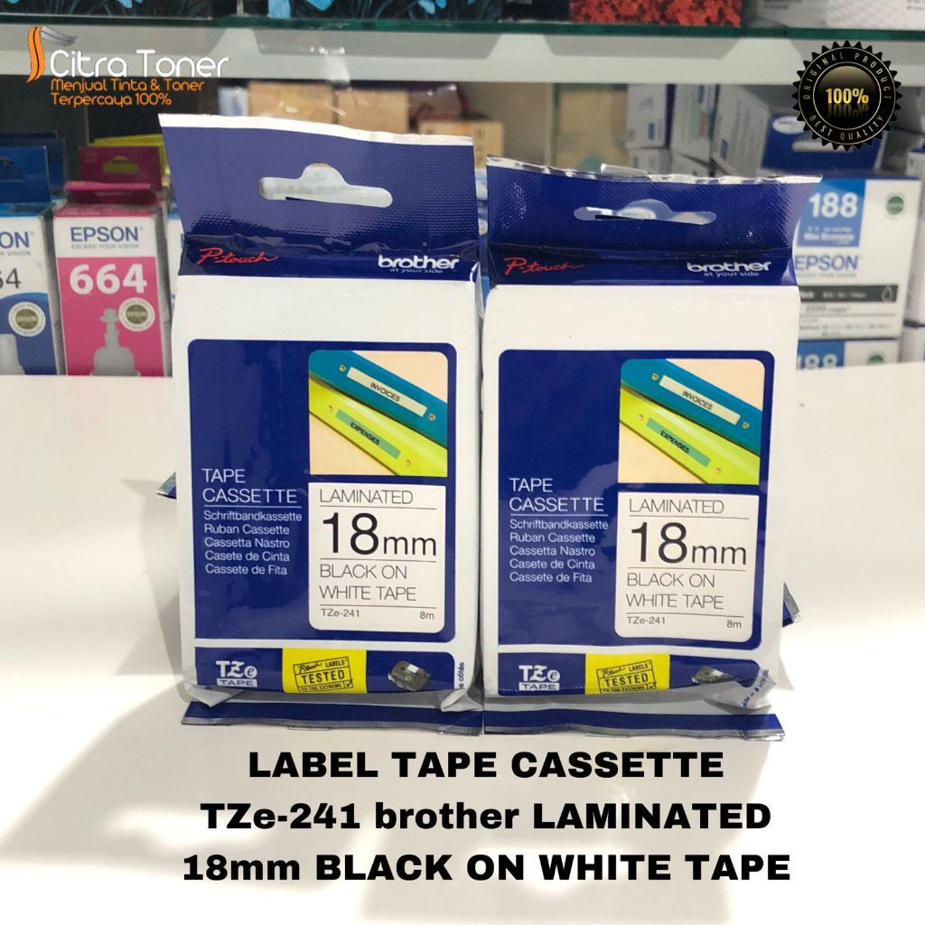 

LABEL TAPE CASSETTE BROTHER 18MM LAMINATED ORIGINAL