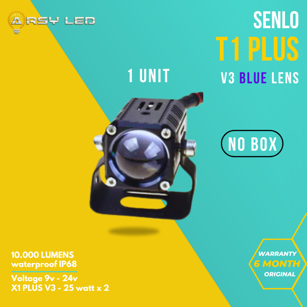 Satuan mini laser SENLO X1 X2 T1 Plus V3 blue lens lampu led motor mobil kabut foglamp sorot