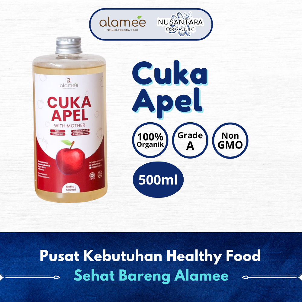 

ALAMEE 500ml Apple Cider Vinegar With Mother Nusantara Organic Cuka Apel Diet Detoks Sari Buah