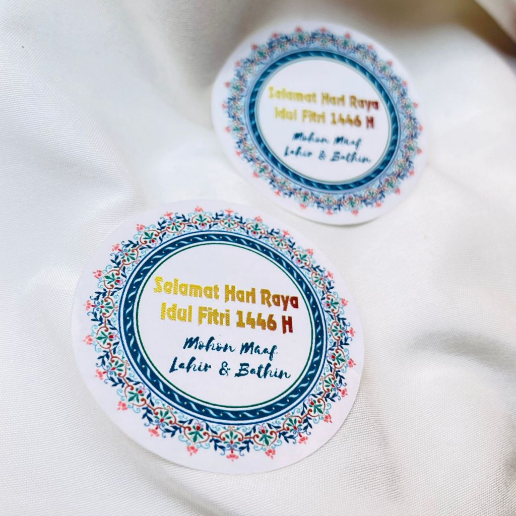

Threemind Print Cetak Sticker Label Bulat Idul Fitri Stiker Lebaran Toples Label Kue