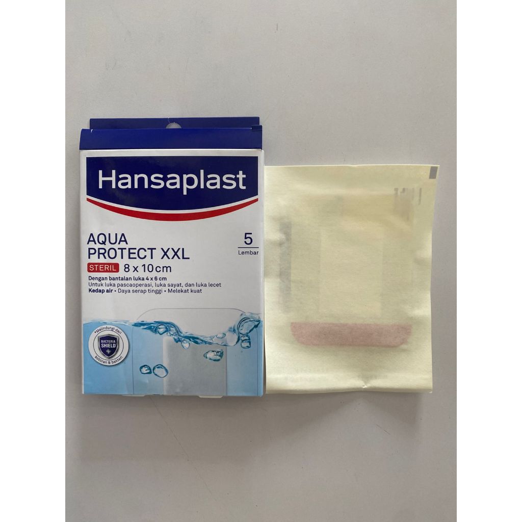 HANSAPLAST AQUA PROTECT XXL STERIL UKURAN 8 CM X 10 CM 1 BOX ISI 5 LEMBAR
