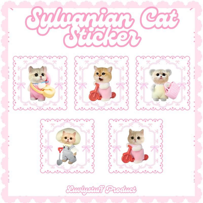 

[Luvlystuff] SYLVANIAN CAT GLOSSY STICKER || DECO KUCING STIKER PINK AESTHETIC