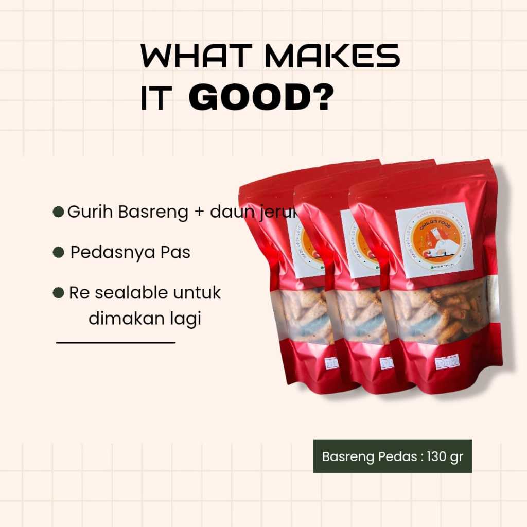 

Snack Basreng Pedas 130 gr