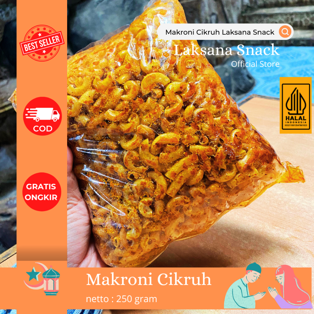 

Makroni Cikruh 250gr Laksana Snack Daun Jeruk Camilan Pedas Asin