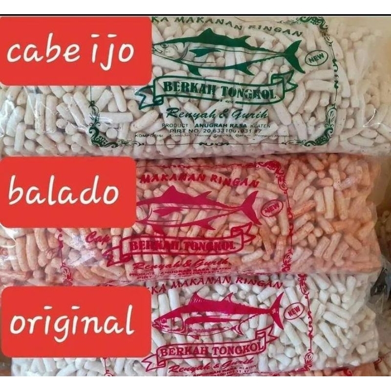 

'L.A' Krupuk tongkol 1kg original,lombok ijo,balado