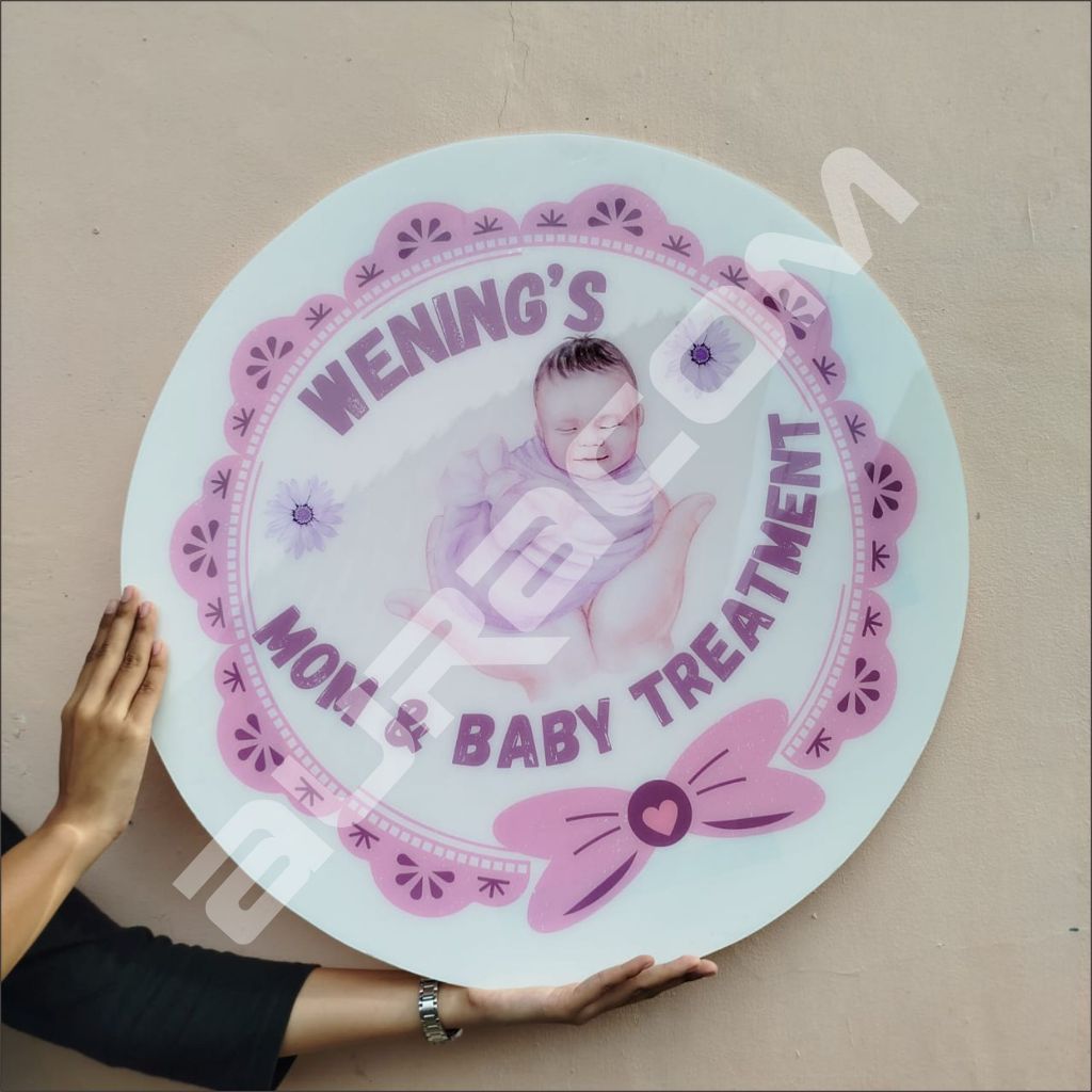 Plang nama toko Bulat, nama ruangan, nama akrilik, Plang Logo,custom Ukuran&free desain. ( A146 )