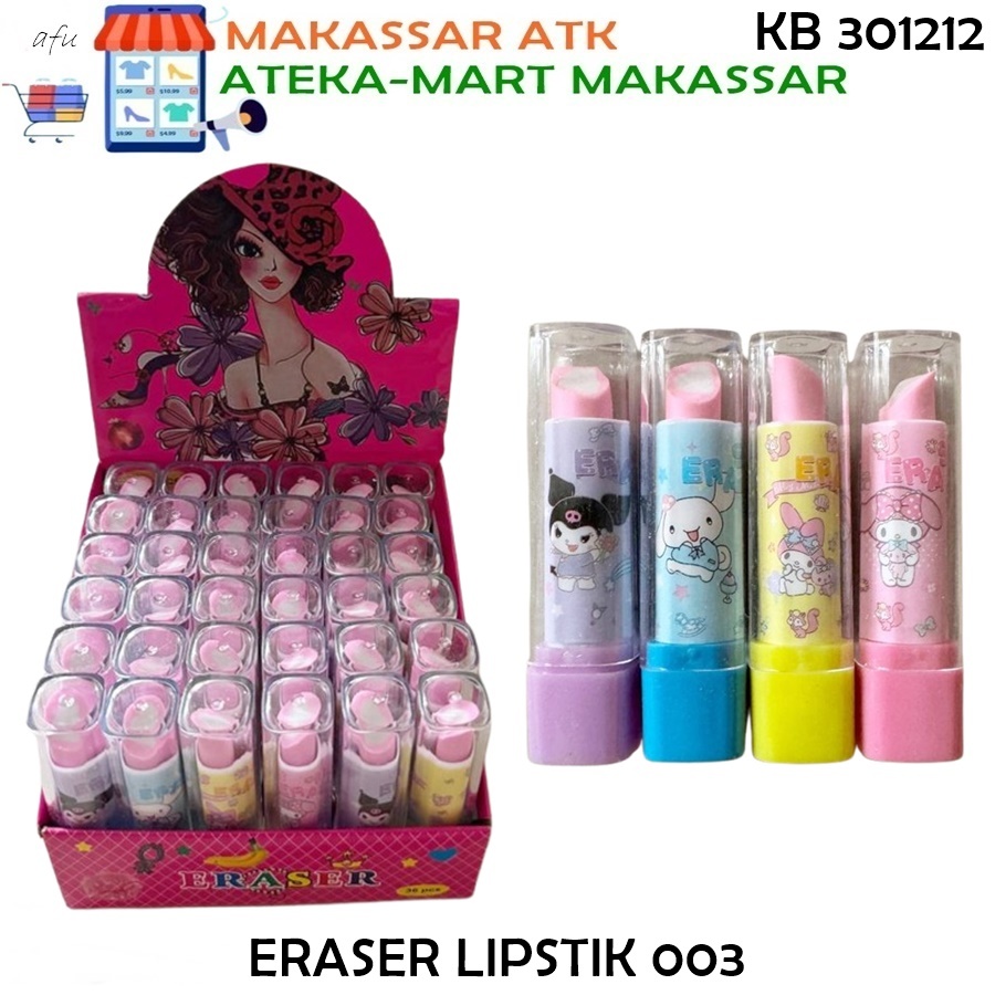 

BOX/36PCS] SANRIO ERASER LIPSTIK 003 PENGHAPUS LUCU