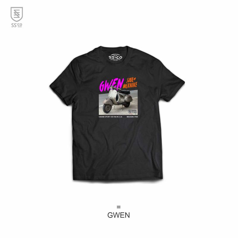 KAOS PRIAUNISEX VESPA SCOOTER CULTURE By RAVESPA || SOFT COMBED 24s || SS.CO MERCH “ GWEN “