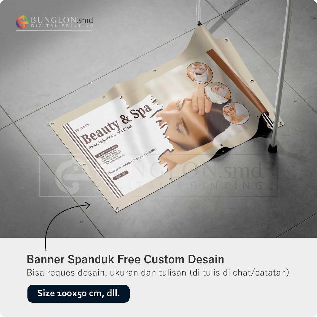 PRINT CETAK SPANDUK BANNER SALON FREE DESAIN