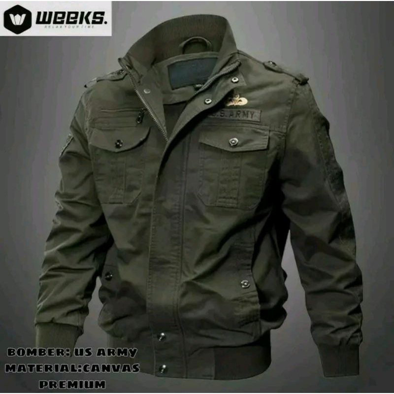 Sale jaket bomber us army pria jaket motor pria jaket distro jaket bomber canvas pria