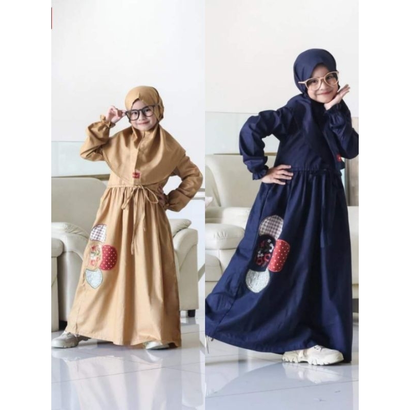 Gamis Couple Ibu & Anak JKPL 0501 / Baju Gamis Anak Dannis JKPL 0501