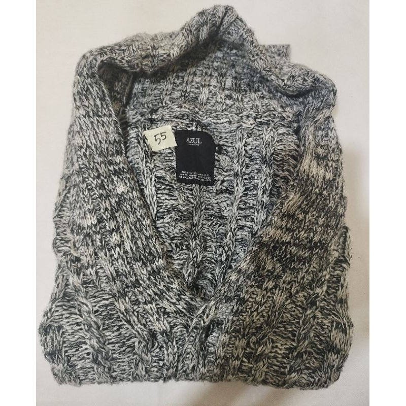 Cardigan/Sweater Azul Rajut Tebal