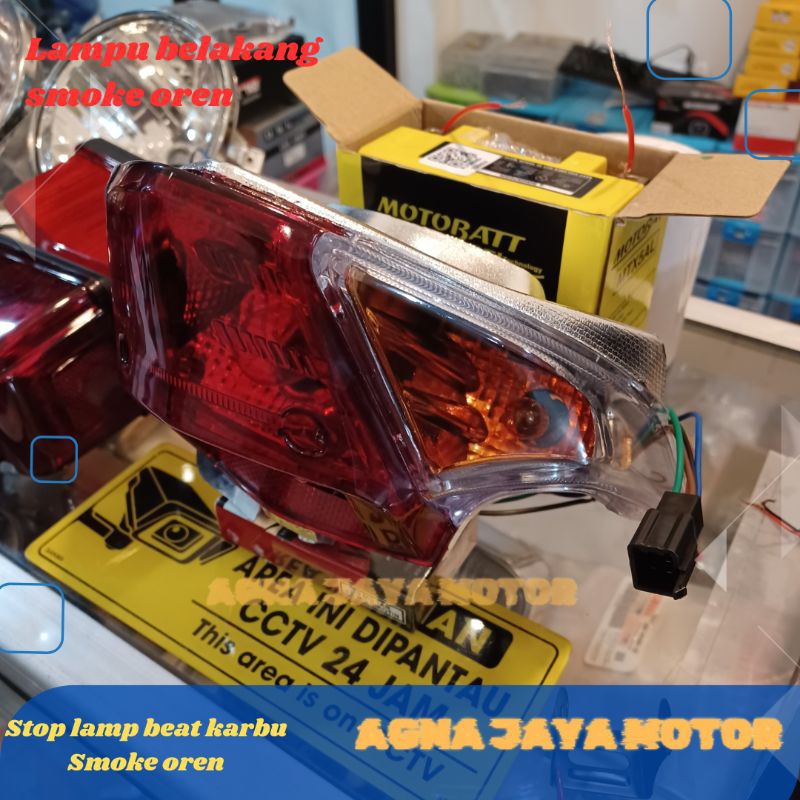 lampu belakang beat karbu custom smoke oren stop lamp beat karbu