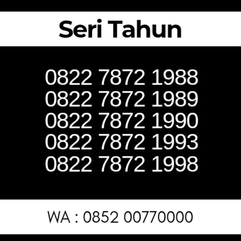 Nomor Sultan | Nomor Cantik Telkomsel Tahun 1988 1989 1990 1993 1998